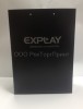 Чёрный бумажный пакет с люверсами и логотипом "EXPLAY"